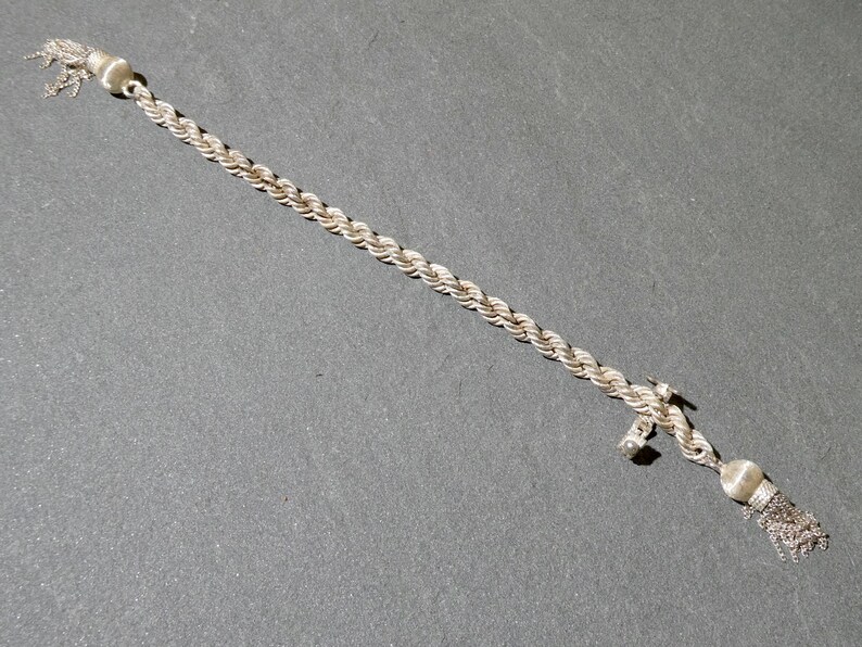 Vintage Alfredo Villasana tofsarmband, sällsynt Taxco sterling armband, silver tofsarmband bild 7
