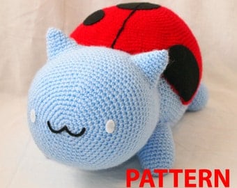 Digital PDF PATTERN 2 in 1 Catbug Amigurumi Plushie Toy Big Pattern and Small Conversion Pattern