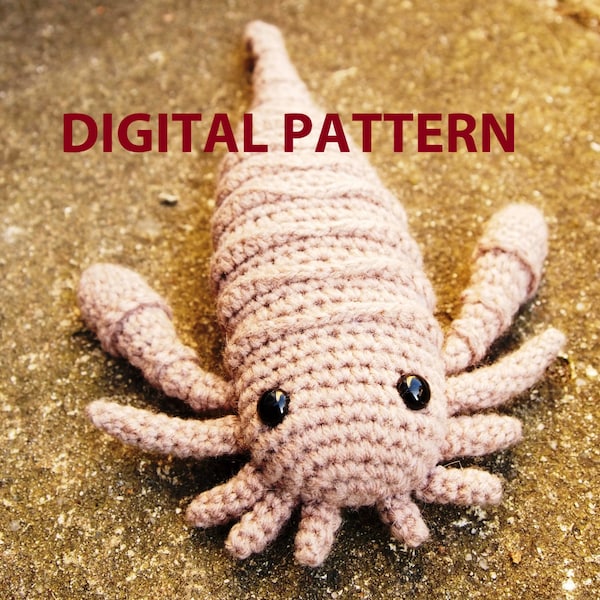 PDF PATTERN - Crocheted Eurypterid Sea Scorpion Amigurumi Paleo Plushie Toy Digital Pattern File