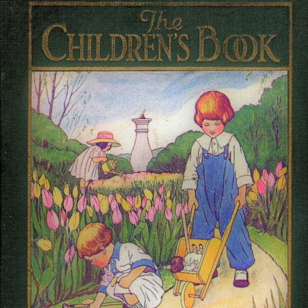 Antique Reading Book Illustration Child's Book Digital Image Download Printable Wall Art 300 DPI
