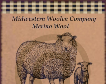 Farmhouse Sheep/Ewe/Wool Company digital art graphic download printable image