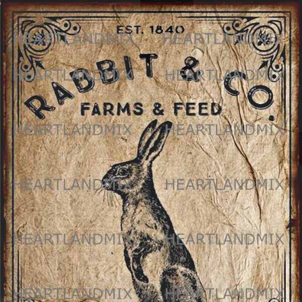 Vintage EASTER Brown Rabbit/Hare/Bunny Digital Download Printable Art Image