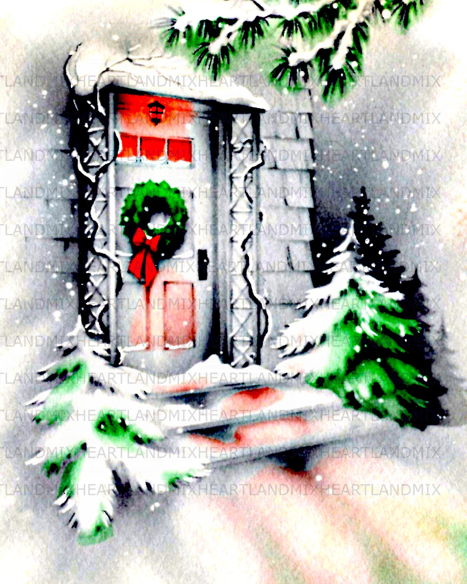 Vintage Christmas Downloadable Printable Digital Art Image - Etsy