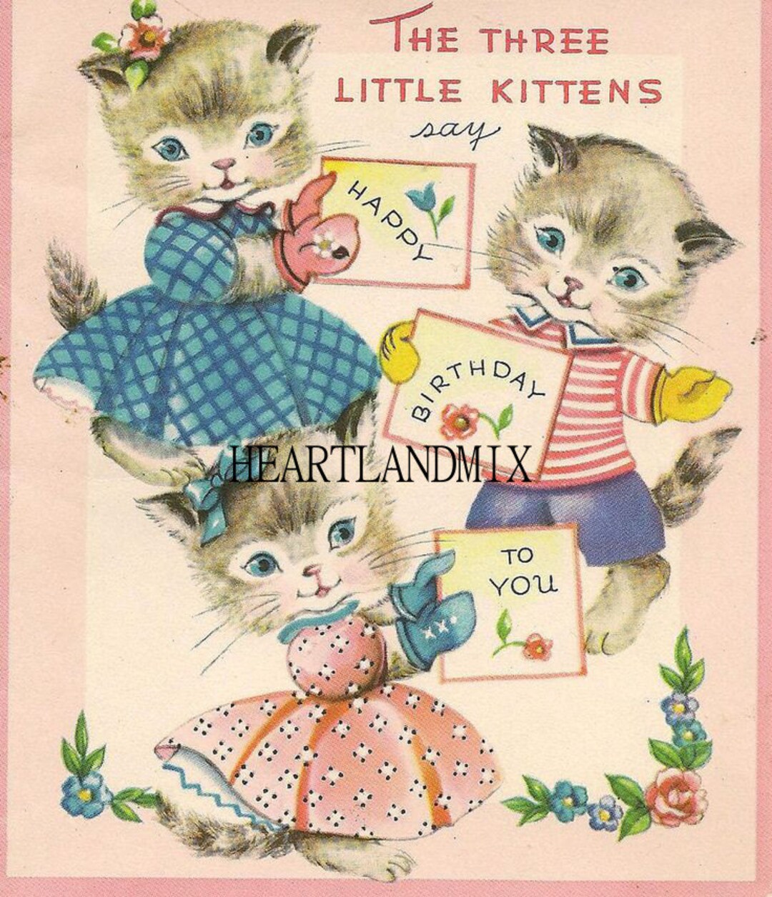Vintage Happy Birthday to You Greeting Card Image Download Printable - Etsy