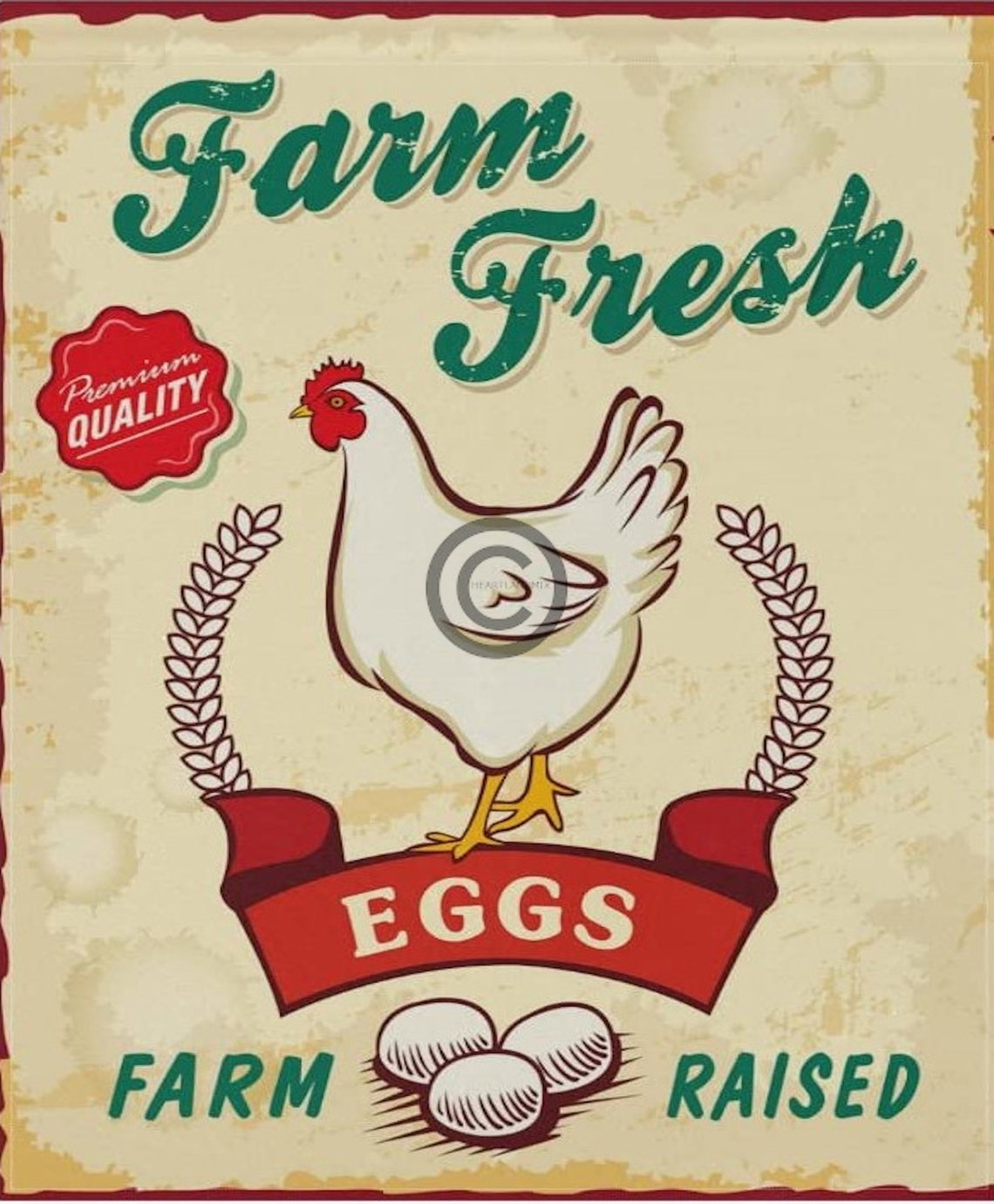 Vintage Style Farmhouse Kitchen Wall Art Farm Fresh Eggs Etsy