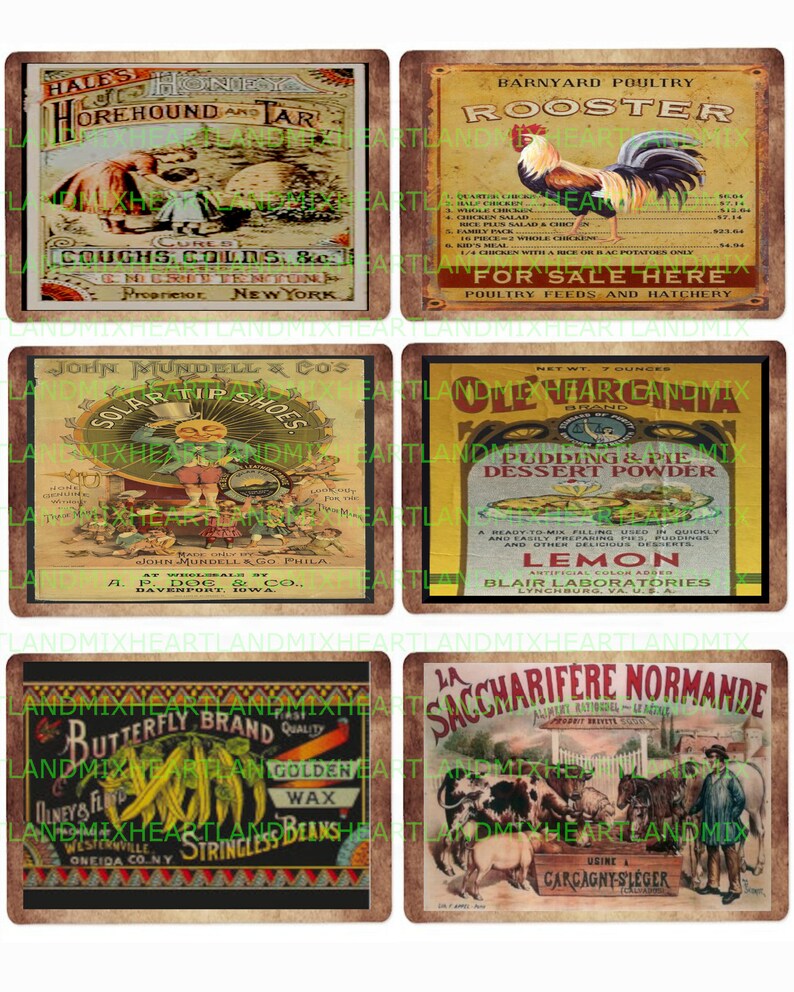 Vintage Farmhouse Labels Digital Download Printable Images - Etsy