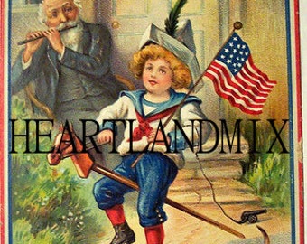 Yankee Doodle Dandy vintage digital image, 4th of July