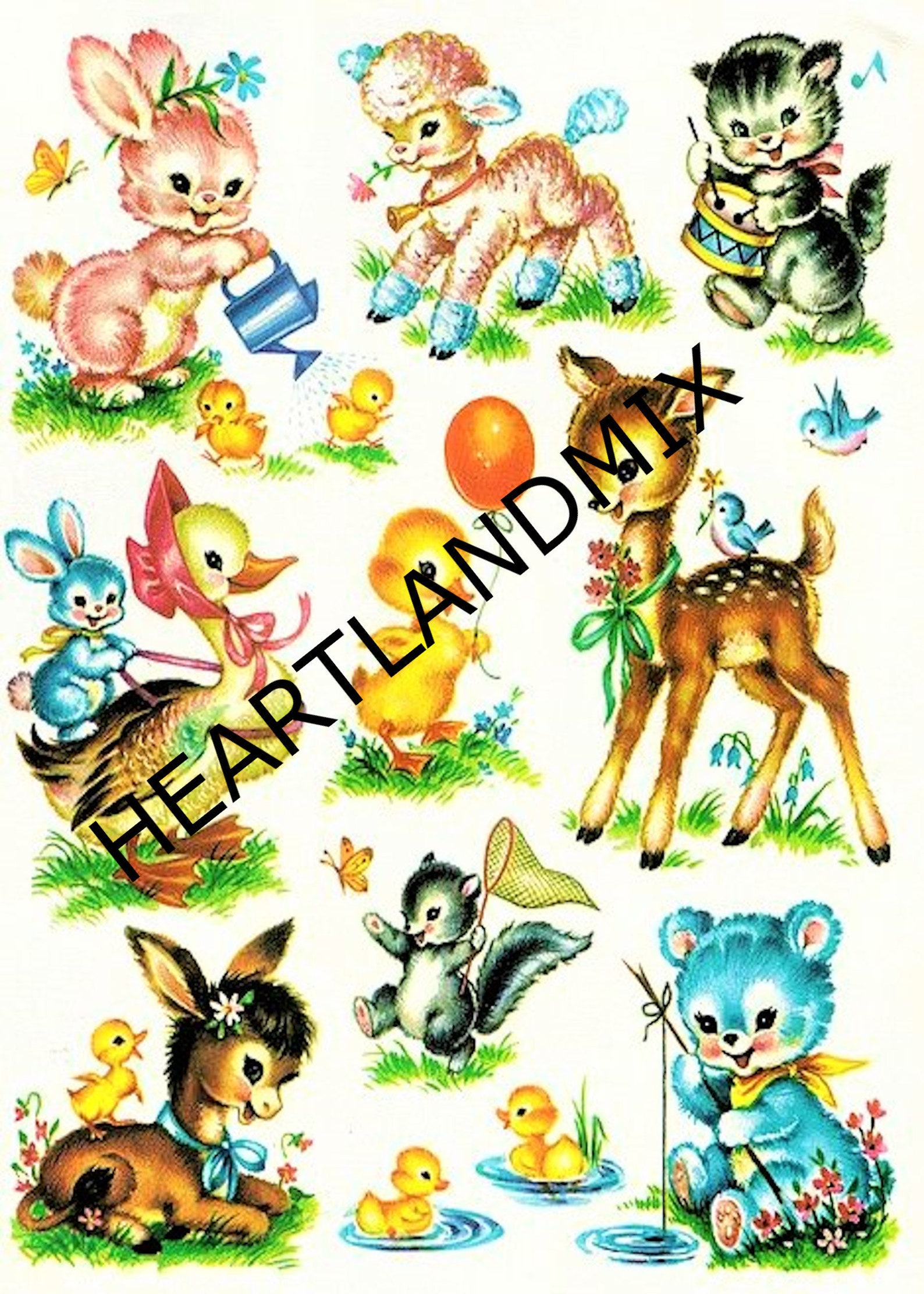 Vintage Baby Animal Decals Stickers Teapots Coffeepot Etsy