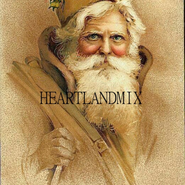 Primitive St. Nick in Brown Robe Digital Image