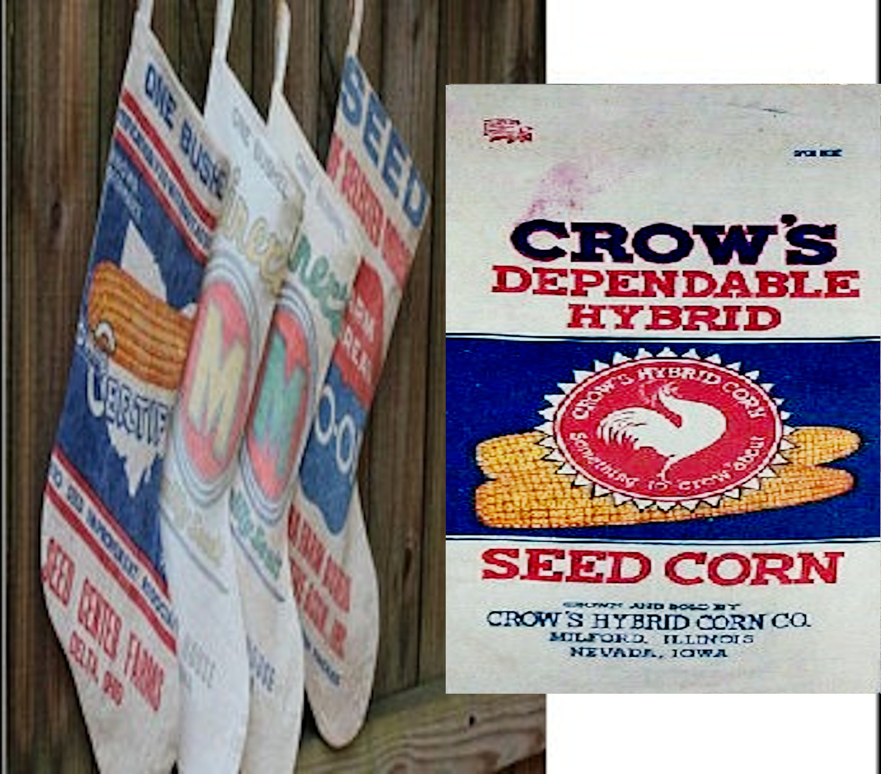 Vintage Crows Seed Corn Feed Bag PRINT for Digital TRANSFER Etsy