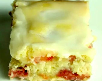 Strawberry Lemon Blondies Bar Easy RECIPE Instant Digital DOWNLOAD