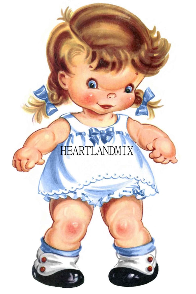 Typical Paper Doll \ image relating to Printable Vintage Paper Dolls known as Typical Paper Doll \