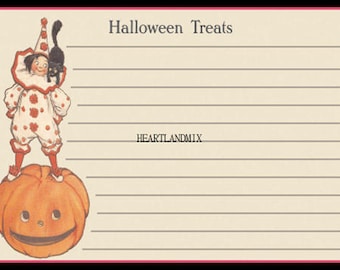 Printable Recipe Card Download Halloween Treats Recipe Card