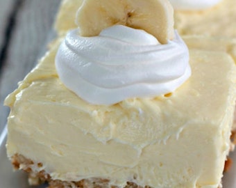 Banana Cheesecake Bars Recipe Digital Download