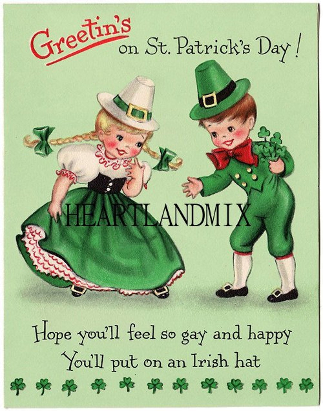 St. Patrick's Day Vintage Digital Download Printable Art Image - Etsy