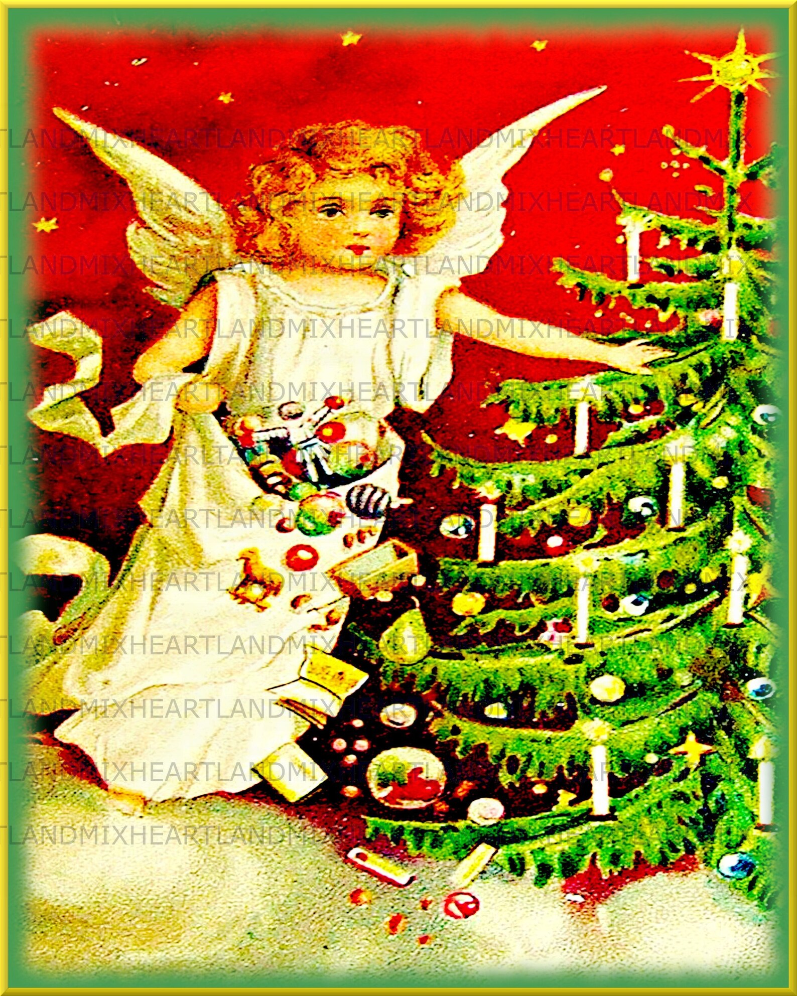 Vintage Christmas Angel Digital Image for Download Art Graphic - Etsy