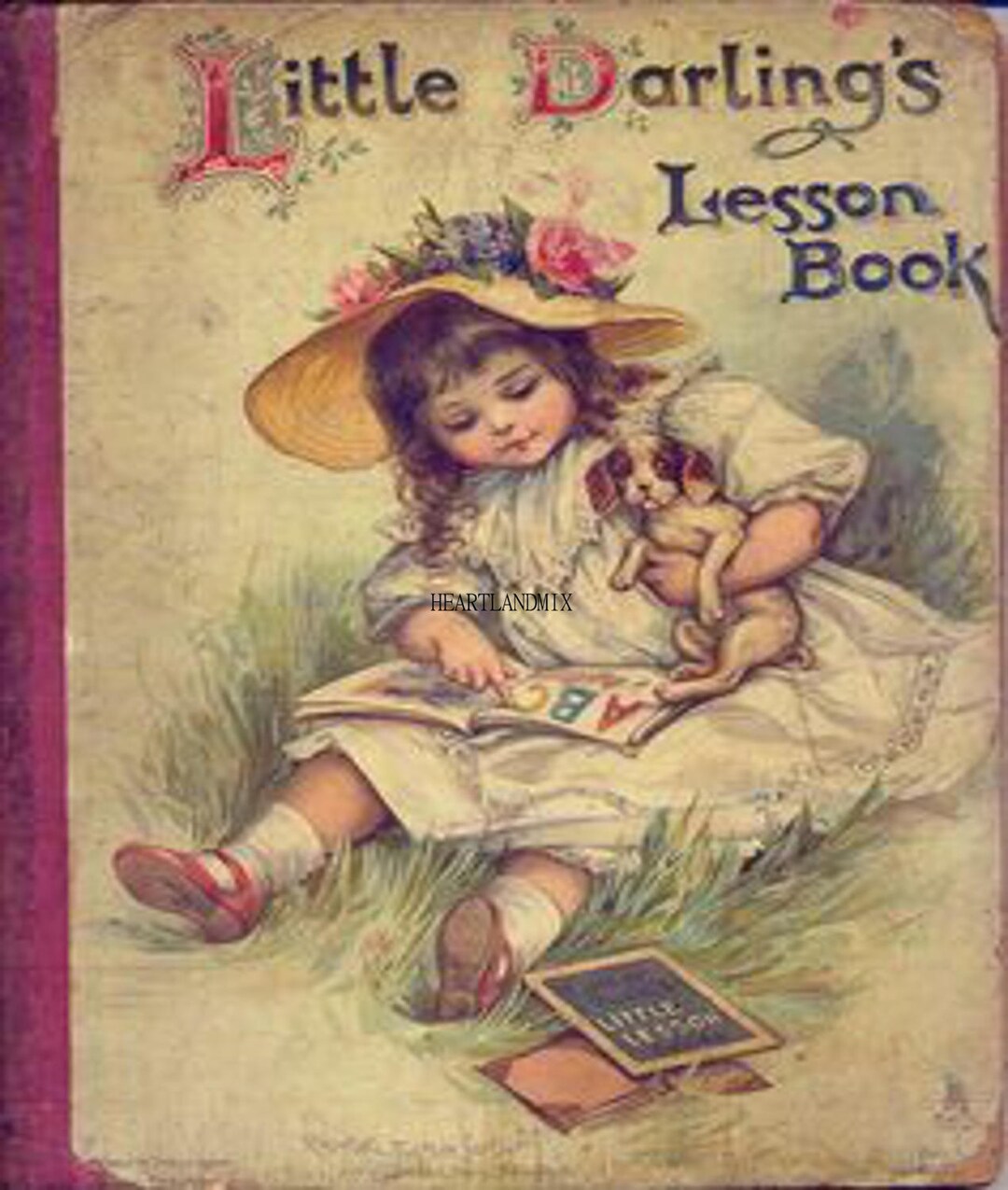 Antique Reading Book Illustration Digital Image Download Printable