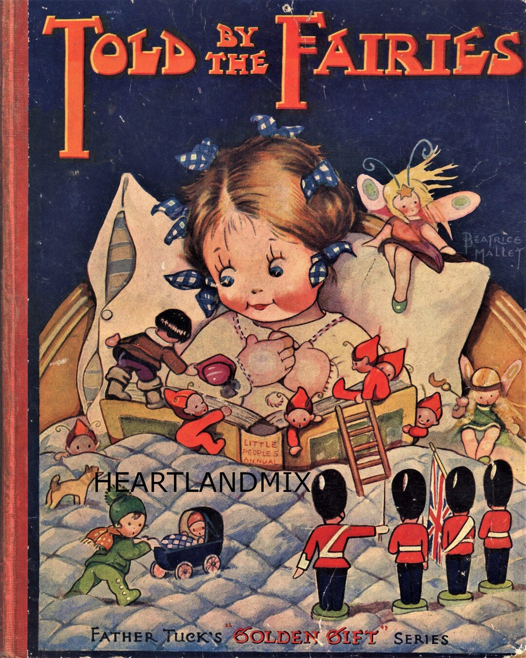 Antique Children's Reading Book Illustration Told by Fairies Digital