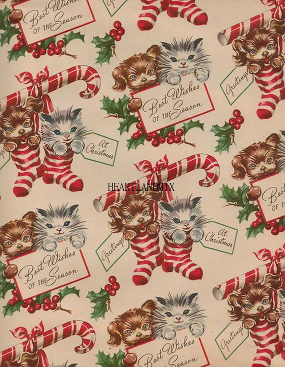 Printable Christmas Wrapping Paper Digital Image Download | Etsy