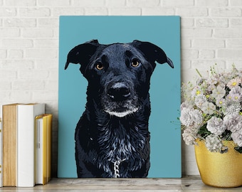 Retrato de mascota personalizado en pop art: Impresión en lienzo personalizada