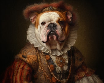 Paint My Dog Portrait. Dog Oil Painting Portrait In Renaissance Clothes. Pet Lovers Gift. Royal Portrait. Pet Portrait Gift