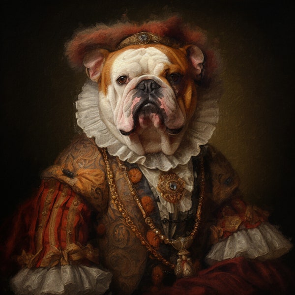Paint My Dog Portrait. Dog Oil Painting Portrait In Renaissance Clothes. Pet Lovers Gift. Royal Portrait. Pet Portrait Gift