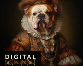 Custom Royal Pet Portrait: Regal Animal Painting (Digital Only)
