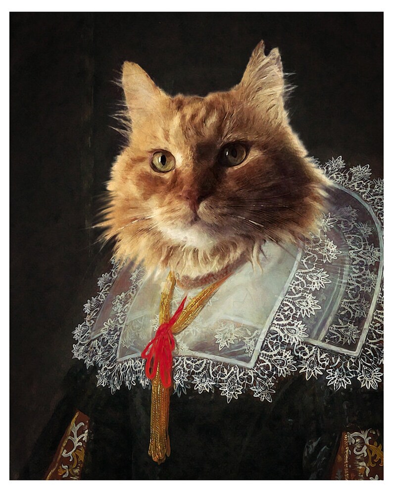 Historical Art Regal Royal Pet Portrait Custom Renaissance Pet Painting Pet Portraits Art Collectibles Runnindovetackandmore Com