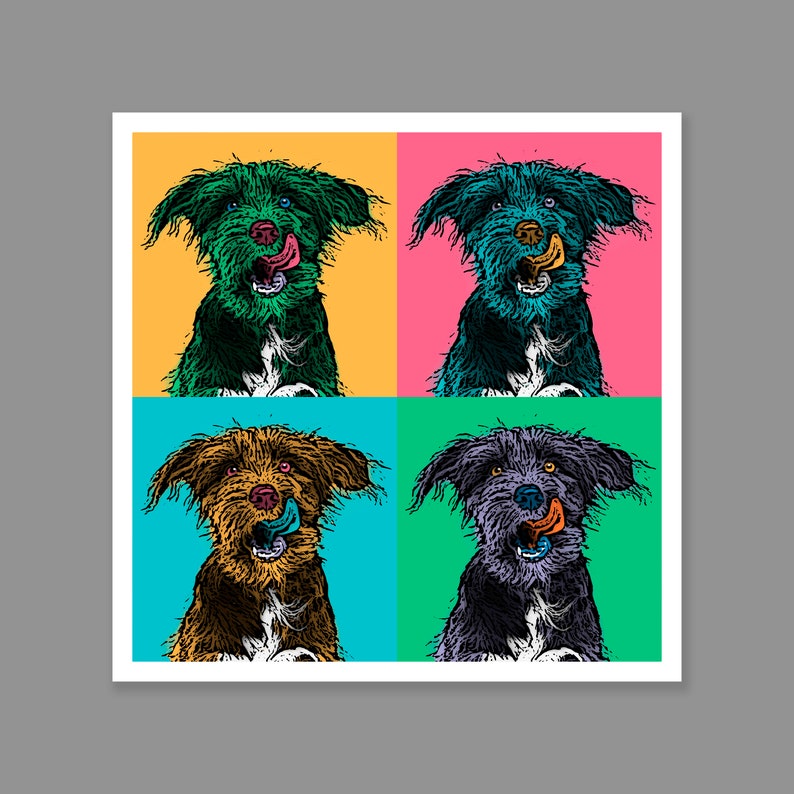 Custom Pop Art Portrait Customized Dog Portrait Etsy
