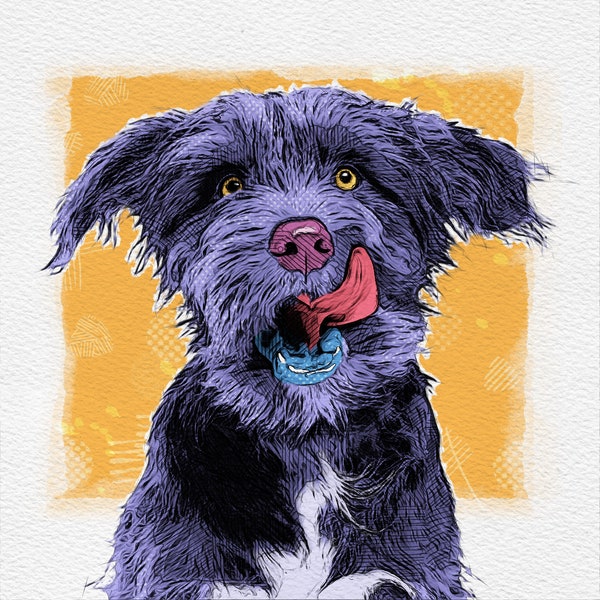 Custom Pet Portrait. Dog Portrait From Your Photos. Andy Warhol Portrait. Pop Art Your Dog. Customized Pet Portrait. Digital Print