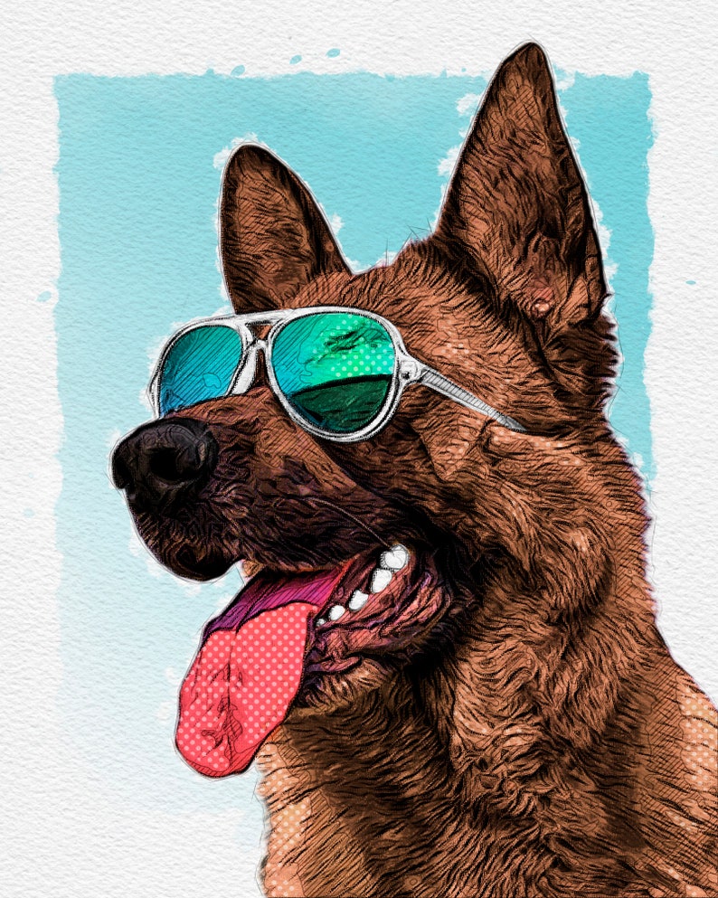 Custom Pet Portrait. Dog Portrait From Your Photos. Andy Warhol Portrait. Pop Art Your Dog. Customized Pet Portrait. Digital Print image 9