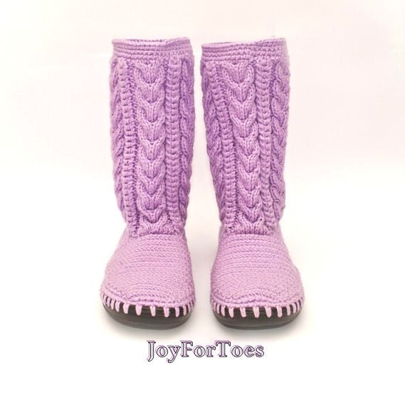 Crochet Boots Knitted Shoes Outdoor Boots Boho Ugg Handmade - Etsy