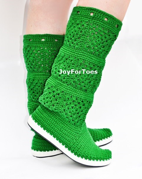 Crochet Boots for the Street Made to Order One Color Granny - Etsy