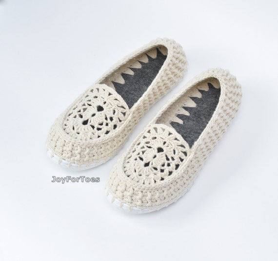 moccasin style crochet slippers