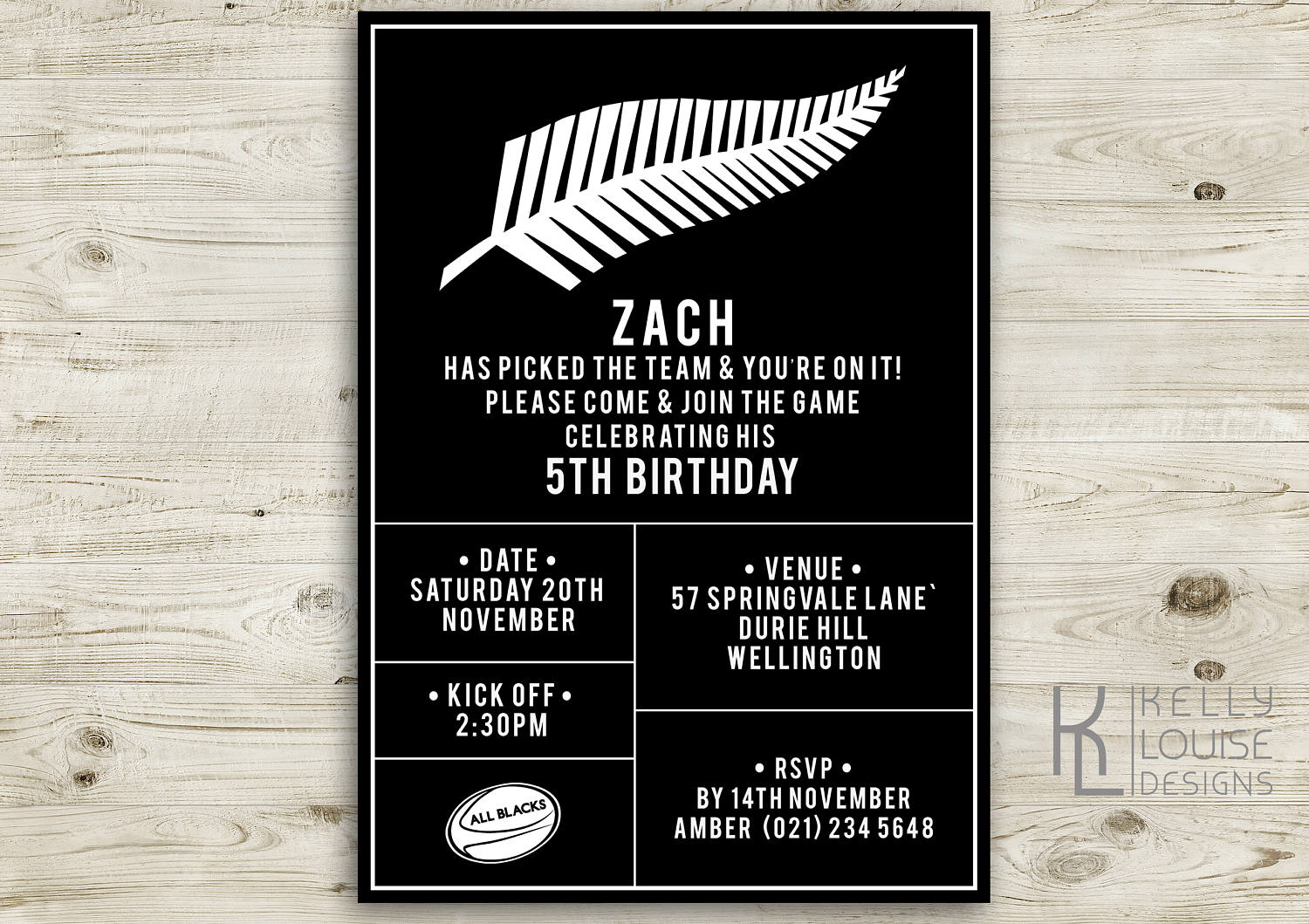 all blacks birthday invitation