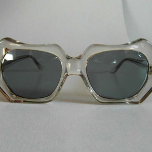 Vintage Clear Curvy Hexagonal Sunglasses image 1