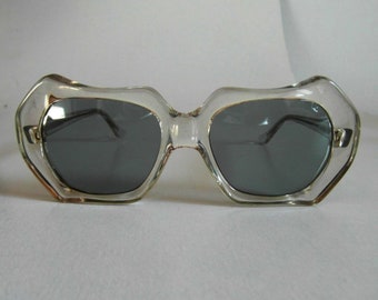 Vintage Clear Curvy Hexagonal Sunglasses