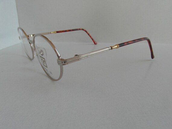 Vintage White Gold & Tortoiseshell Valentino Rudy Round Optical
