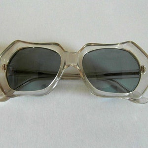 Vintage Clear Curvy Hexagonal Sunglasses image 4