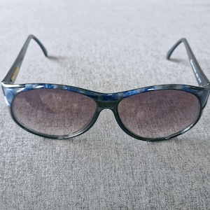 Vintage Black and Blue Marble Browline Emilio Pucci Sunglasses