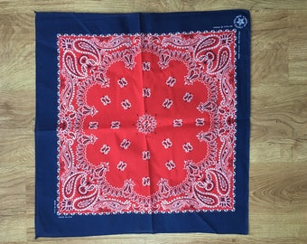 Vintage Navy Blau, Kirschrot und Weiß Bandana