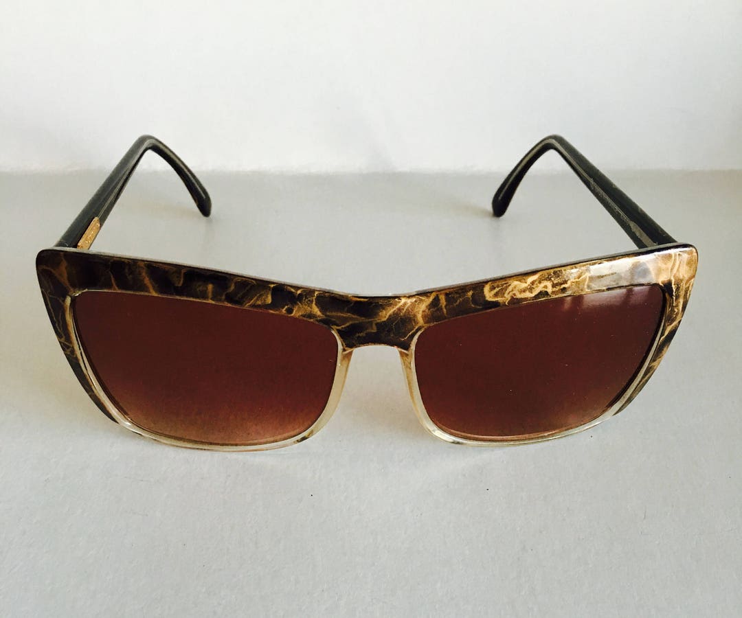 VINTAGE EMILIO PUCCI OVERSIZE SUNGLASSES FRAME 874-0 EP 38 FRANCE Vintage Emilio Pucci 874-0 EP 38 Crystal Clear and Brass  main image 2