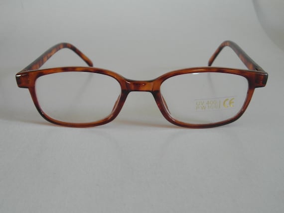 Vintage Brown Tortoiseshell Rectangular Optical F… - image 1