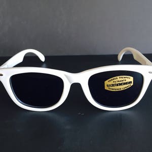 Vintage Shiny White Wayfarer Sunglasses
