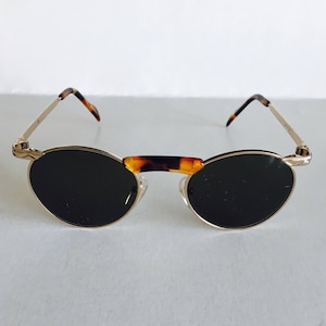 Vintage Light Gold & Tortoiseshell Round Solex Sunglasses