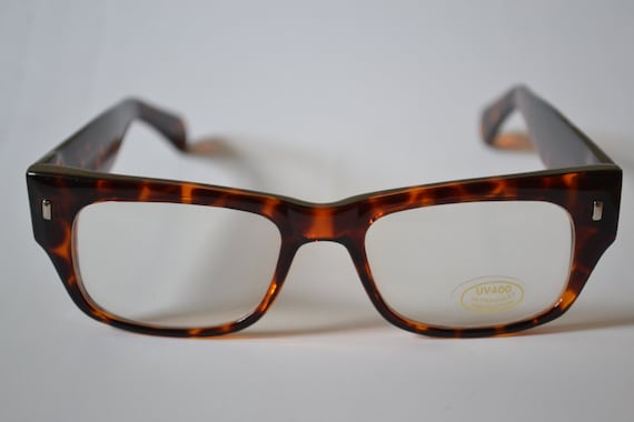 Vintage Sunburst Tortoiseshell Rectangular Optica… - image 1