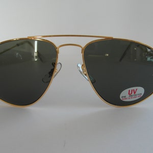 Vintage Yellow Gold Angular Aviator Sunglasses