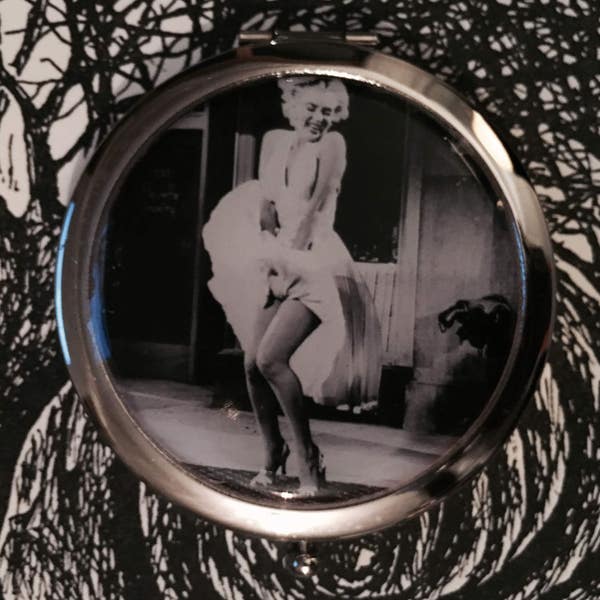 Vintage Marilyn Monroe in The Seven Year Itch Silver Compact Mirror