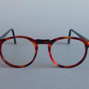 Vintage Brown Schildpatt & Schwarz Runde Schlüsselloch Trudel-Bloc Optischer Rahmen