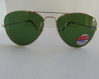 Vintage Light Gold Aviator Sunglasses